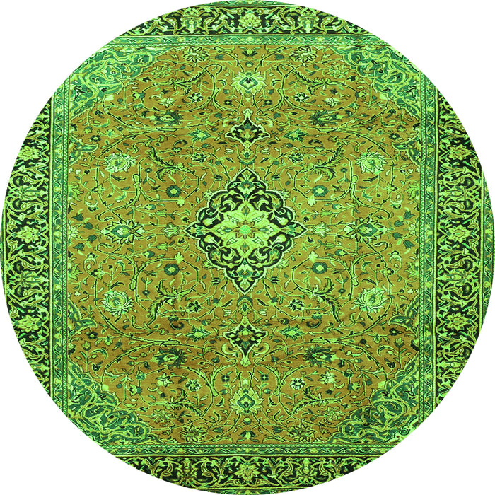 Square Persian Green Traditional Rug, tr3920grn