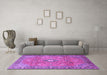 Machine Washable Persian Purple Traditional Area Rugs in a Living Room, wshtr3920pur