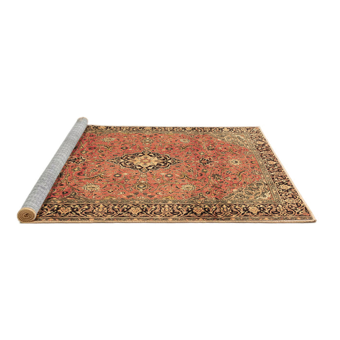 Sideview of Machine Washable Persian Brown Traditional Rug, wshtr3920brn