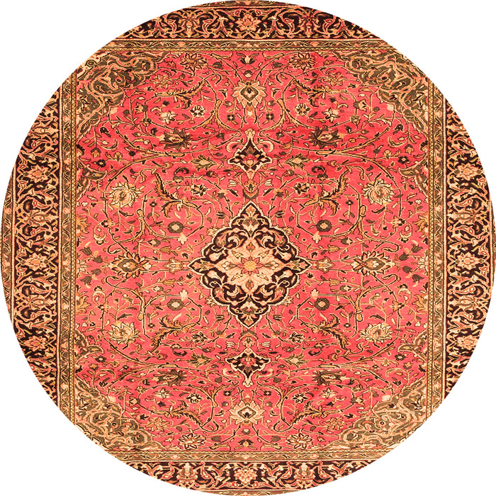 Square Persian Orange Traditional Rug, tr3920org