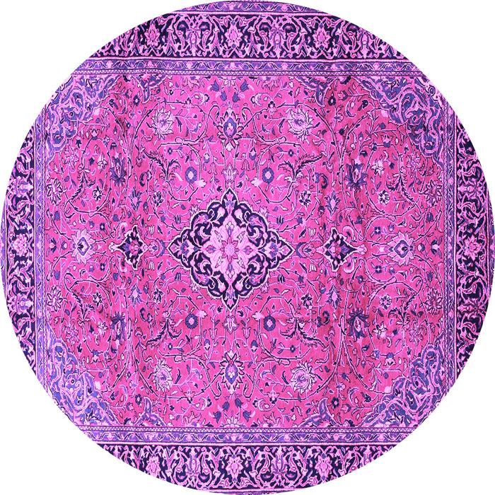 Round Persian Purple Traditional Rug, tr3920pur