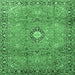 Square Persian Emerald Green Traditional Rug, tr3920emgrn