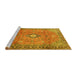 Sideview of Machine Washable Persian Yellow Traditional Rug, wshtr3920yw