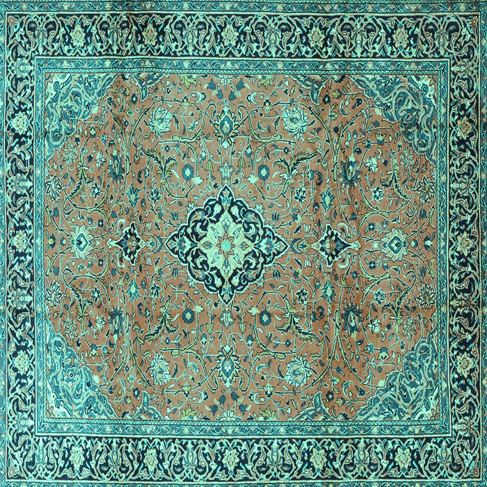 Square Persian Turquoise Traditional Rug, tr3920turq