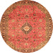 Machine Washable Persian Orange Traditional Area Rugs, wshtr3920org