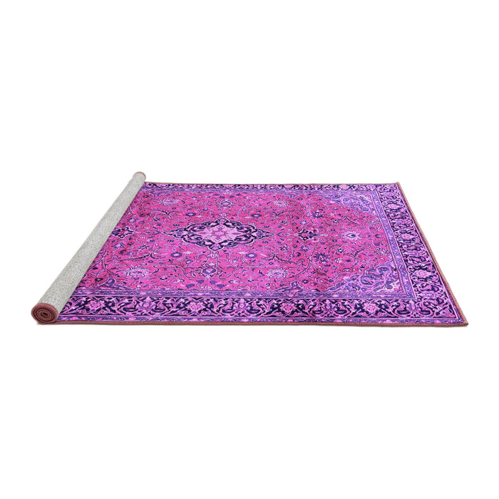 Sideview of Machine Washable Persian Purple Traditional Area Rugs, wshtr3920pur