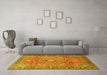 Machine Washable Persian Yellow Traditional Rug in a Living Room, wshtr3920yw