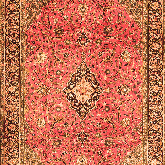 Serging Thickness of Machine Washable Persian Orange Traditional Area Rugs, wshtr3920org