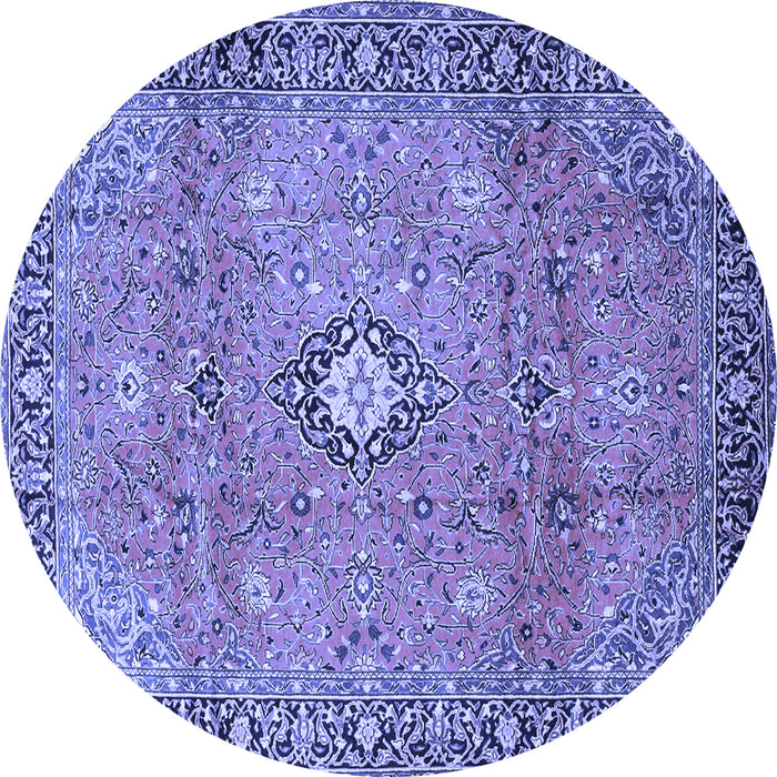 Round Persian Blue Traditional Rug, tr3920blu
