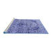 Sideview of Machine Washable Persian Blue Traditional Rug, wshtr3921blu