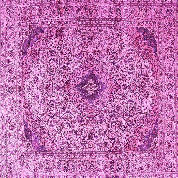 Square Machine Washable Persian Pink Traditional Rug, wshtr3921pnk