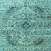 Square Persian Light Blue Traditional Rug, tr3921lblu