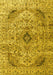 Machine Washable Persian Yellow Traditional Rug, wshtr3921yw