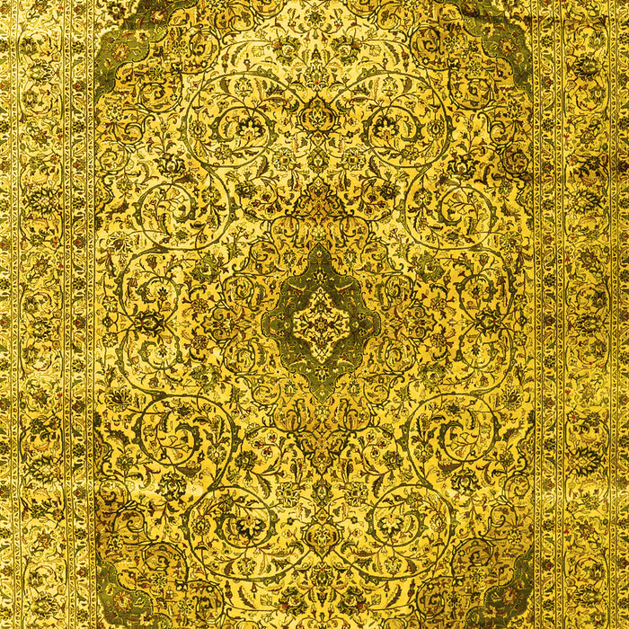 Machine Washable Persian Yellow Traditional Rug, wshtr3921yw