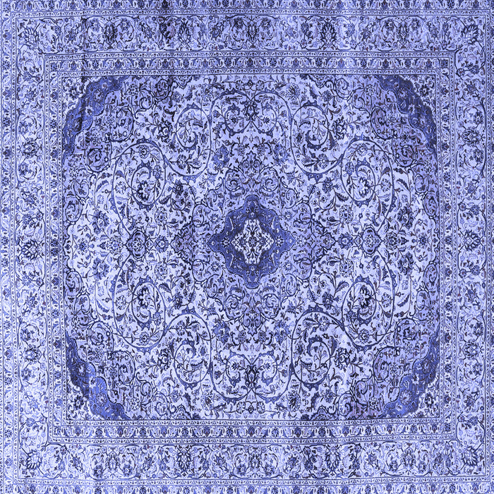 Square Machine Washable Persian Blue Traditional Rug, wshtr3921blu