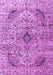 Machine Washable Persian Purple Traditional Area Rugs, wshtr3921pur