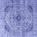 Square Persian Blue Traditional Rug, tr3921blu