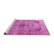 Sideview of Machine Washable Persian Pink Traditional Rug, wshtr3921pnk