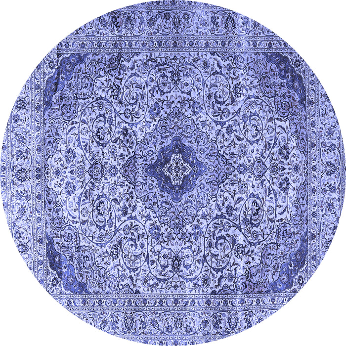 Round Persian Blue Traditional Rug, tr3921blu