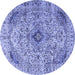 Round Persian Blue Traditional Rug, tr3921blu