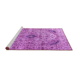 Sideview of Machine Washable Persian Purple Traditional Area Rugs, wshtr3921pur
