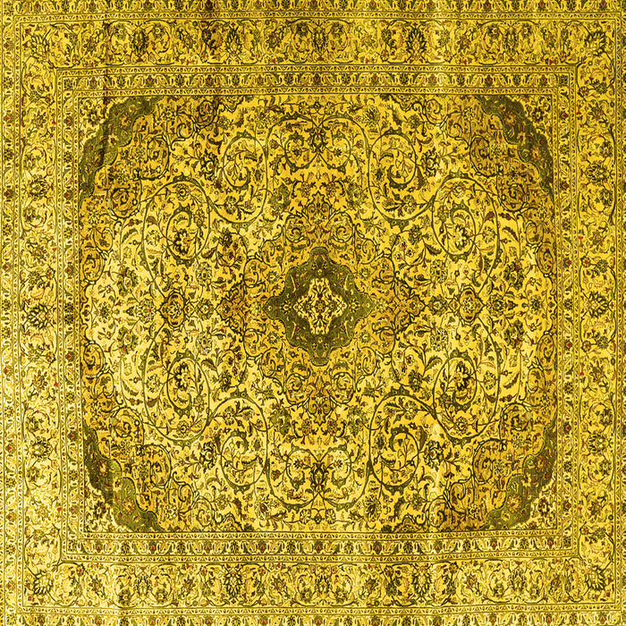 Square Persian Yellow Traditional Rug, tr3921yw