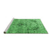 Sideview of Machine Washable Persian Emerald Green Traditional Area Rugs, wshtr3921emgrn