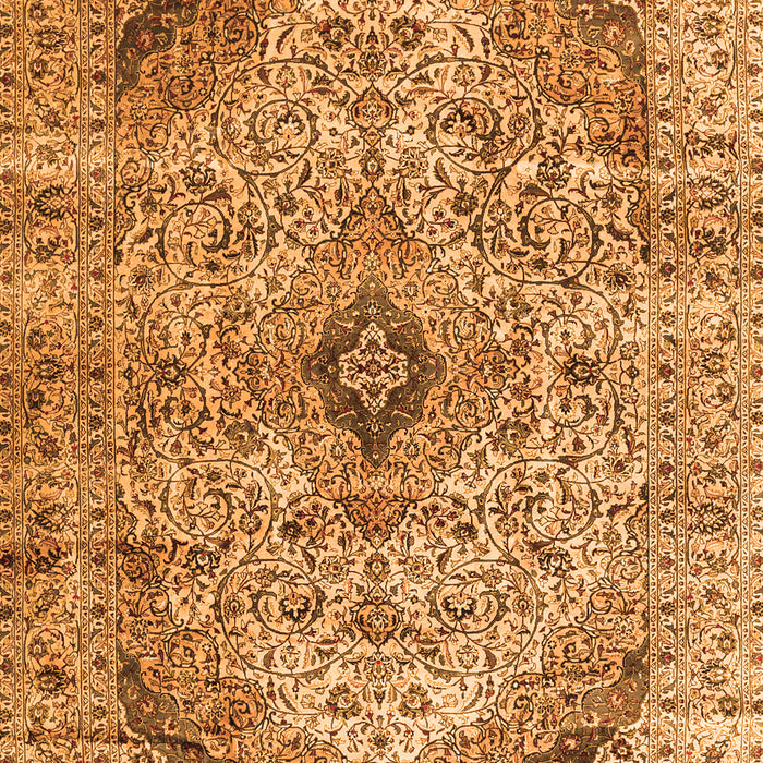 Serging Thickness of Machine Washable Persian Orange Traditional Area Rugs, wshtr3921org
