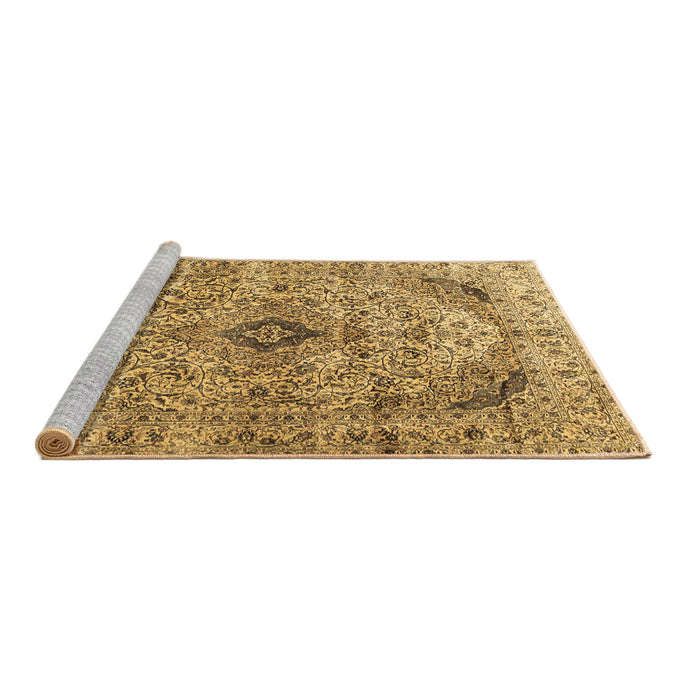 Sideview of Machine Washable Persian Brown Traditional Rug, wshtr3921brn