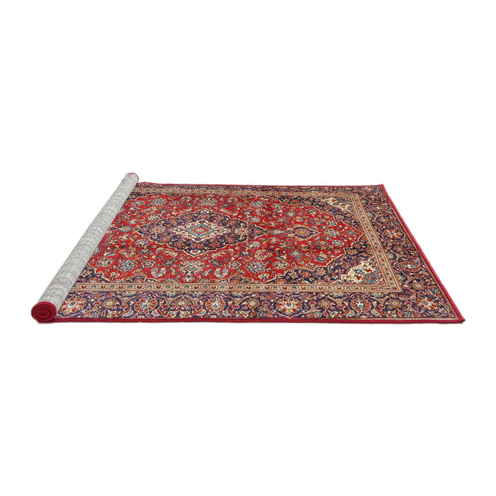 Sideview of Machine Washable Traditional Fire Brick Red Rug, wshtr3922