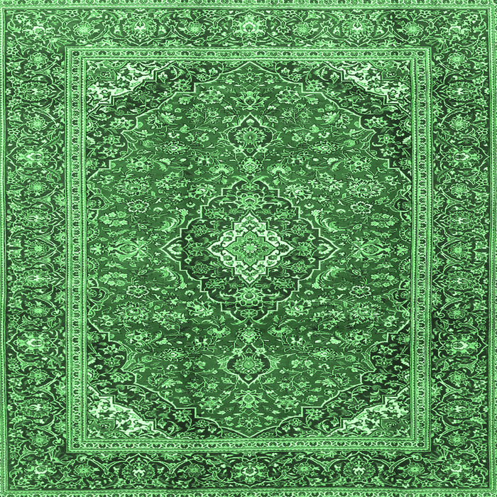 Square Persian Emerald Green Traditional Rug, tr3922emgrn