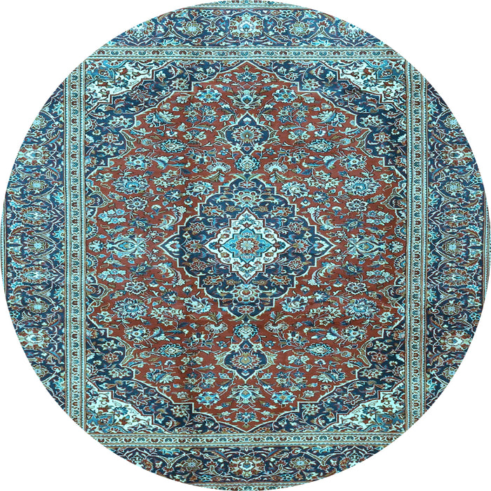 Round Persian Light Blue Traditional Rug, tr3922lblu