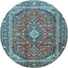 Round Persian Light Blue Traditional Rug, tr3922lblu