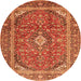 Machine Washable Persian Orange Traditional Area Rugs, wshtr3922org