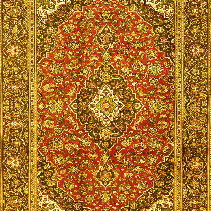 Machine Washable Persian Yellow Traditional Rug, wshtr3922yw