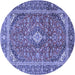 Round Persian Blue Traditional Rug, tr3922blu