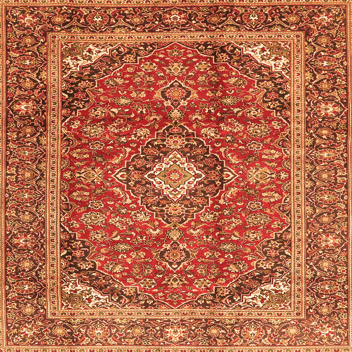 Serging Thickness of Persian Orange Traditional Rug, tr3922org