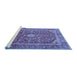 Sideview of Machine Washable Persian Blue Traditional Rug, wshtr3922blu