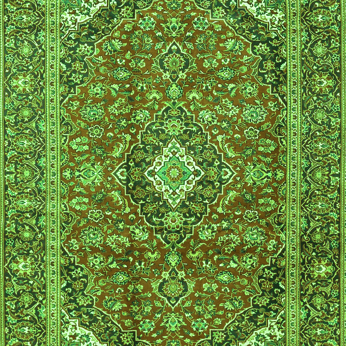 Serging Thickness of Machine Washable Persian Green Traditional Area Rugs, wshtr3922grn
