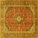 Square Persian Yellow Traditional Rug, tr3922yw