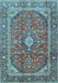 Machine Washable Persian Light Blue Traditional Rug, wshtr3922lblu