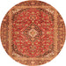 Square Persian Orange Traditional Rug, tr3922org