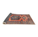 Sideview of Traditional Chestnut Brown Persian Rug, tr3923