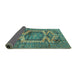 Sideview of Persian Turquoise Traditional Rug, tr3923turq