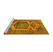 Sideview of Machine Washable Persian Yellow Traditional Rug, wshtr3923yw