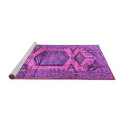 Sideview of Machine Washable Persian Purple Traditional Area Rugs, wshtr3923pur