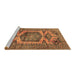 Sideview of Machine Washable Persian Brown Traditional Rug, wshtr3923brn