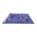 Sideview of Machine Washable Persian Blue Traditional Rug, wshtr3923blu