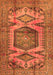 Serging Thickness of Machine Washable Persian Orange Traditional Area Rugs, wshtr3923org