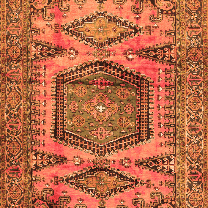 Serging Thickness of Machine Washable Persian Orange Traditional Area Rugs, wshtr3923org